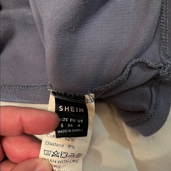 SHEIN Gray Cut Out Bodysuit Crop Top - Picture 4 of 4